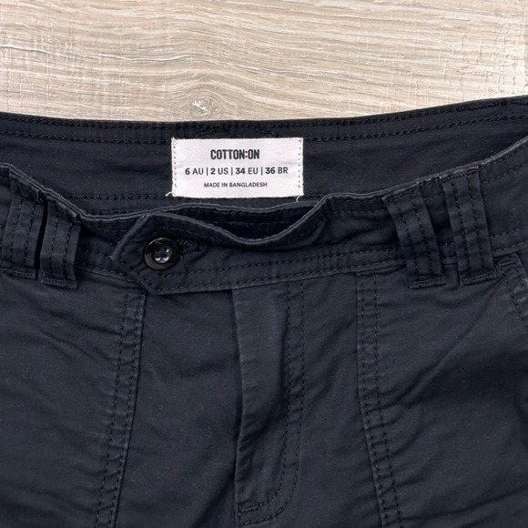 Cotton On Black Flare Cargo Pants Grudge Emo Streetwear Cotton Women's US 2 - Picture 7 of 10